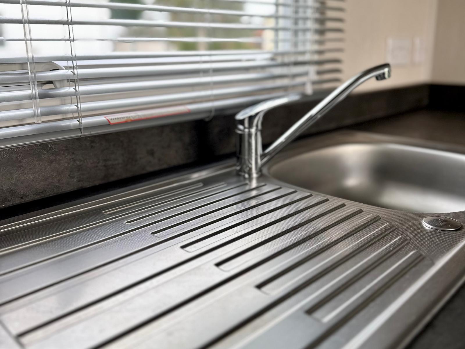 Kitchen sink in the Willerby Linwood 2022 caravan at Windy Harbour Holiday Park