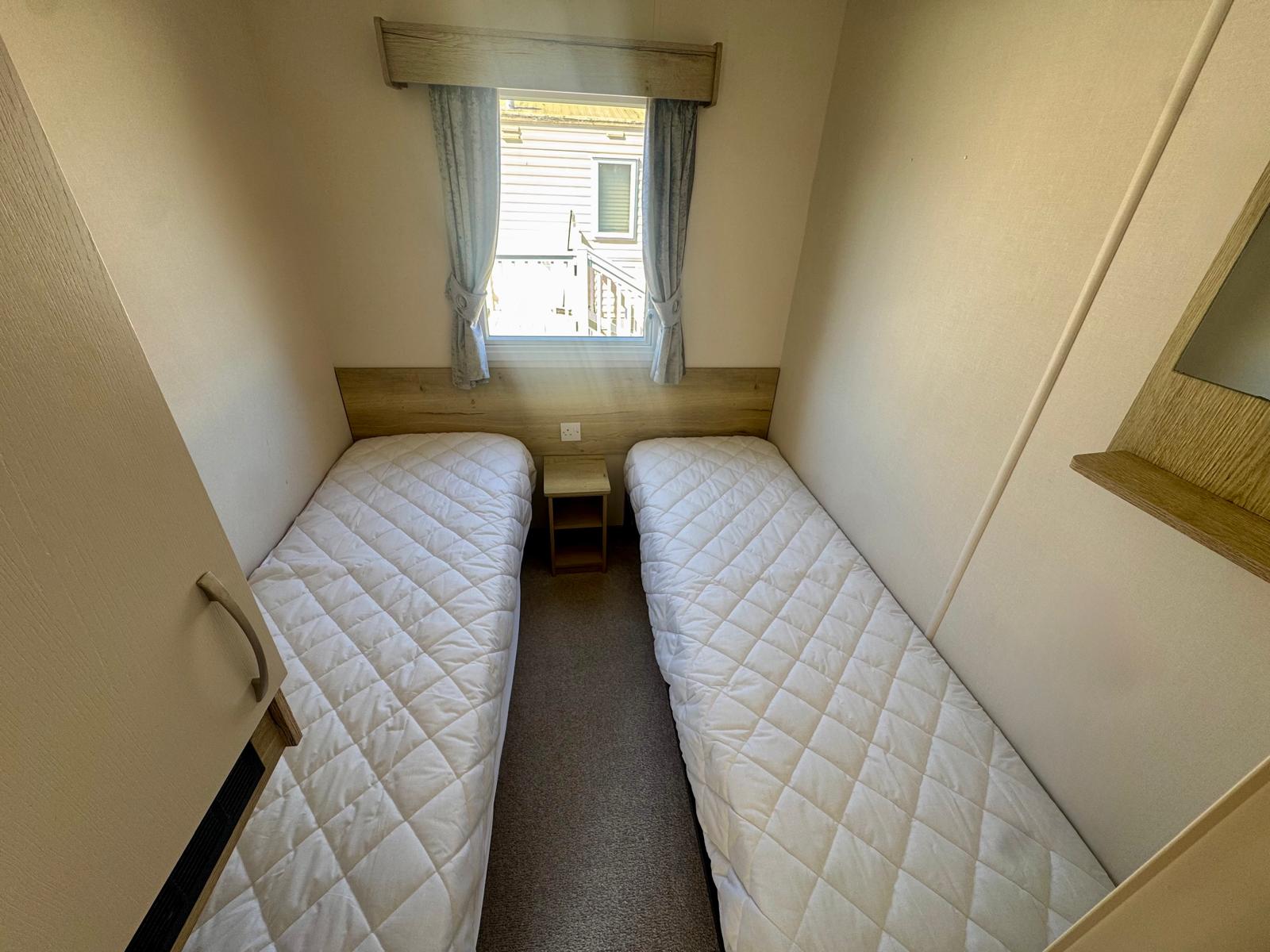 Twin bedroom in the ABI Horizon 2019 caravan at Windy Harbour Holiday Park