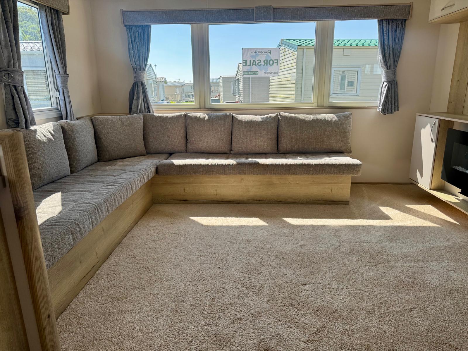 Corner sofa ABI Horizon 2019 caravan at Windy Harbour Holiday Park