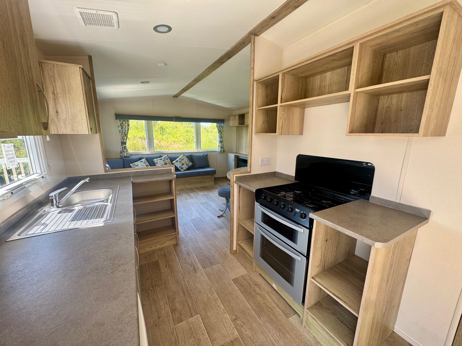 Gally kitchen and living area in ABI Arizona 2021 at Windy Harbour Holiday Park