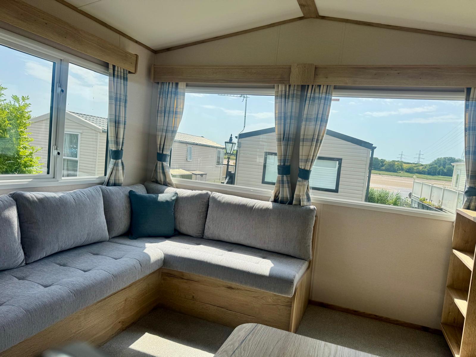 Window area in the ABI Coworth 2024 caravan at Wardleys Creek Holiday Park