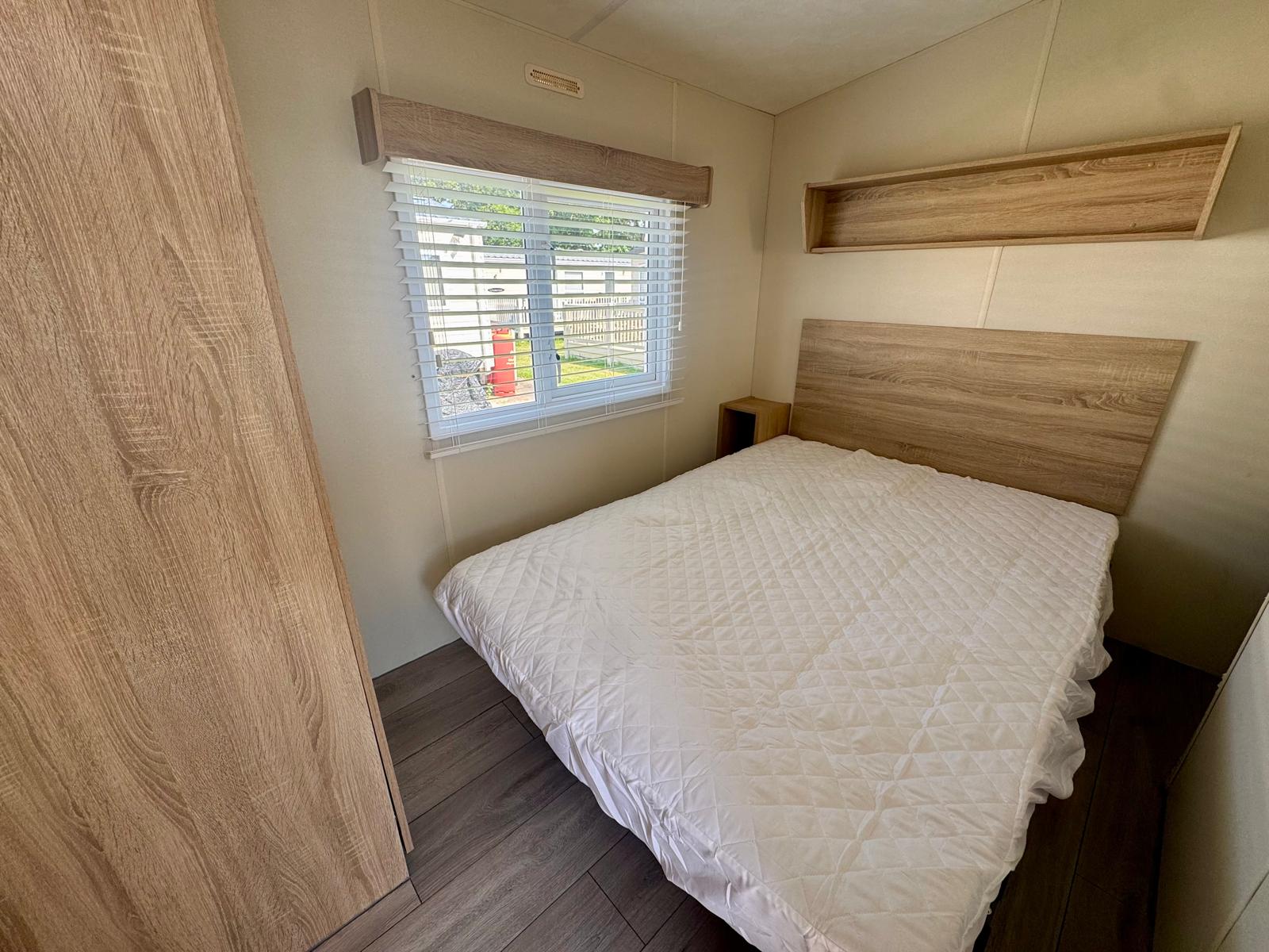 Master bedroom in the Delta Santana 2019 caravan at Windy Harbour Holiday Park