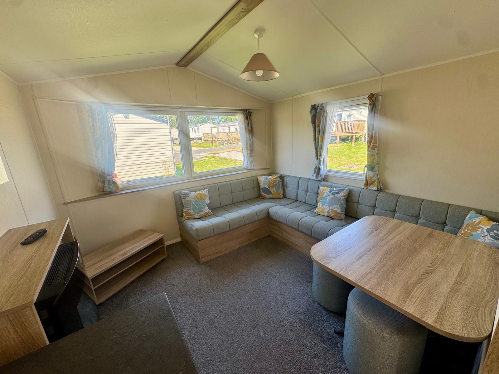 Living area in the Willerby Mistral 2020 caravan at Tarn House Holiday Park
