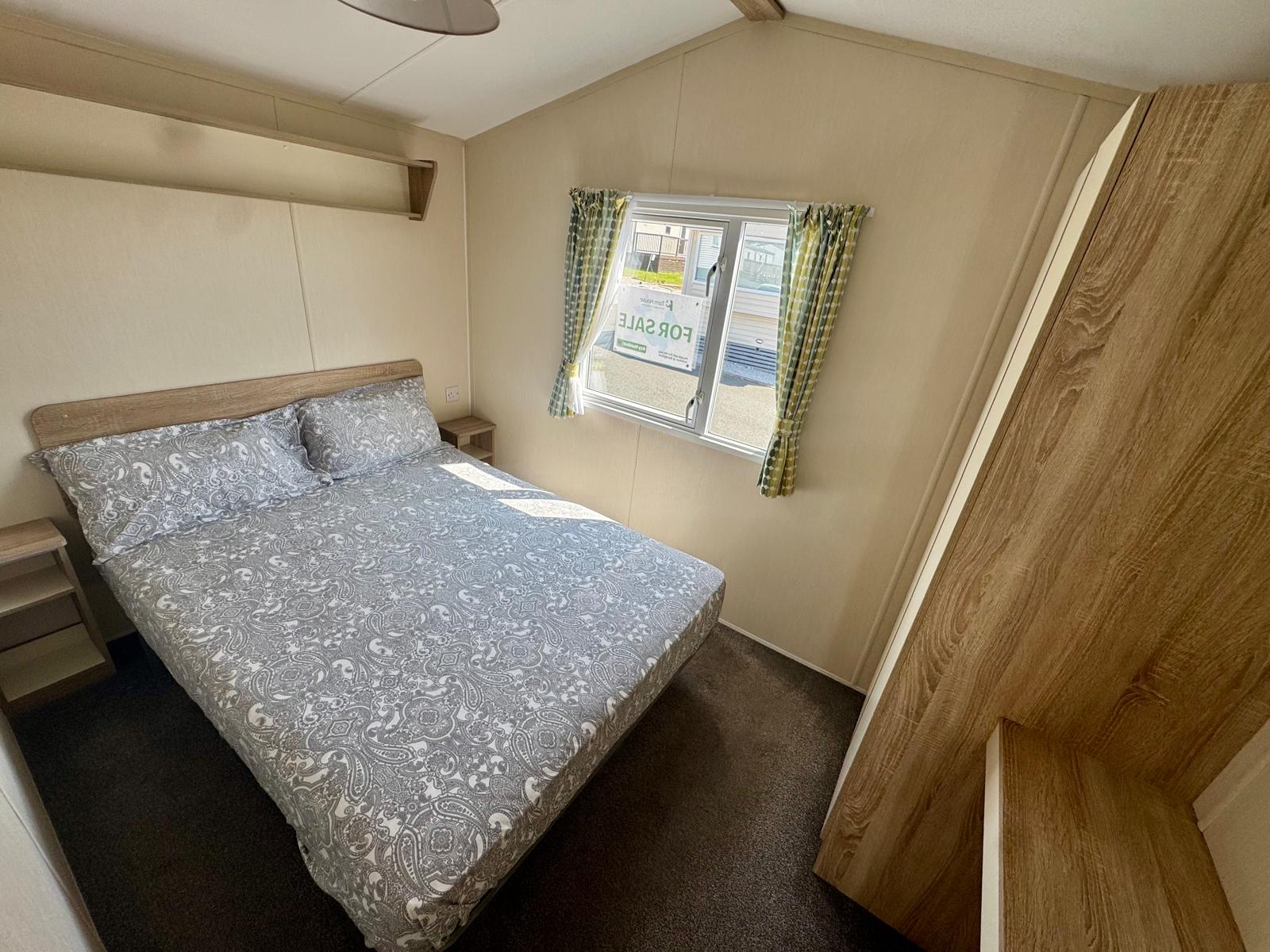 Master bedroom in the Willerby Mistral 2020 caravan at Tarn House Holiday Park