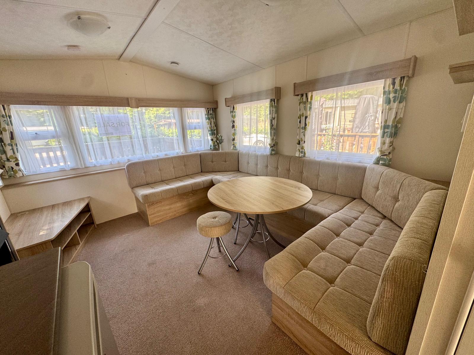 Living area in the Delta Santana 2019 caravan at Black Beck Holiday Park
