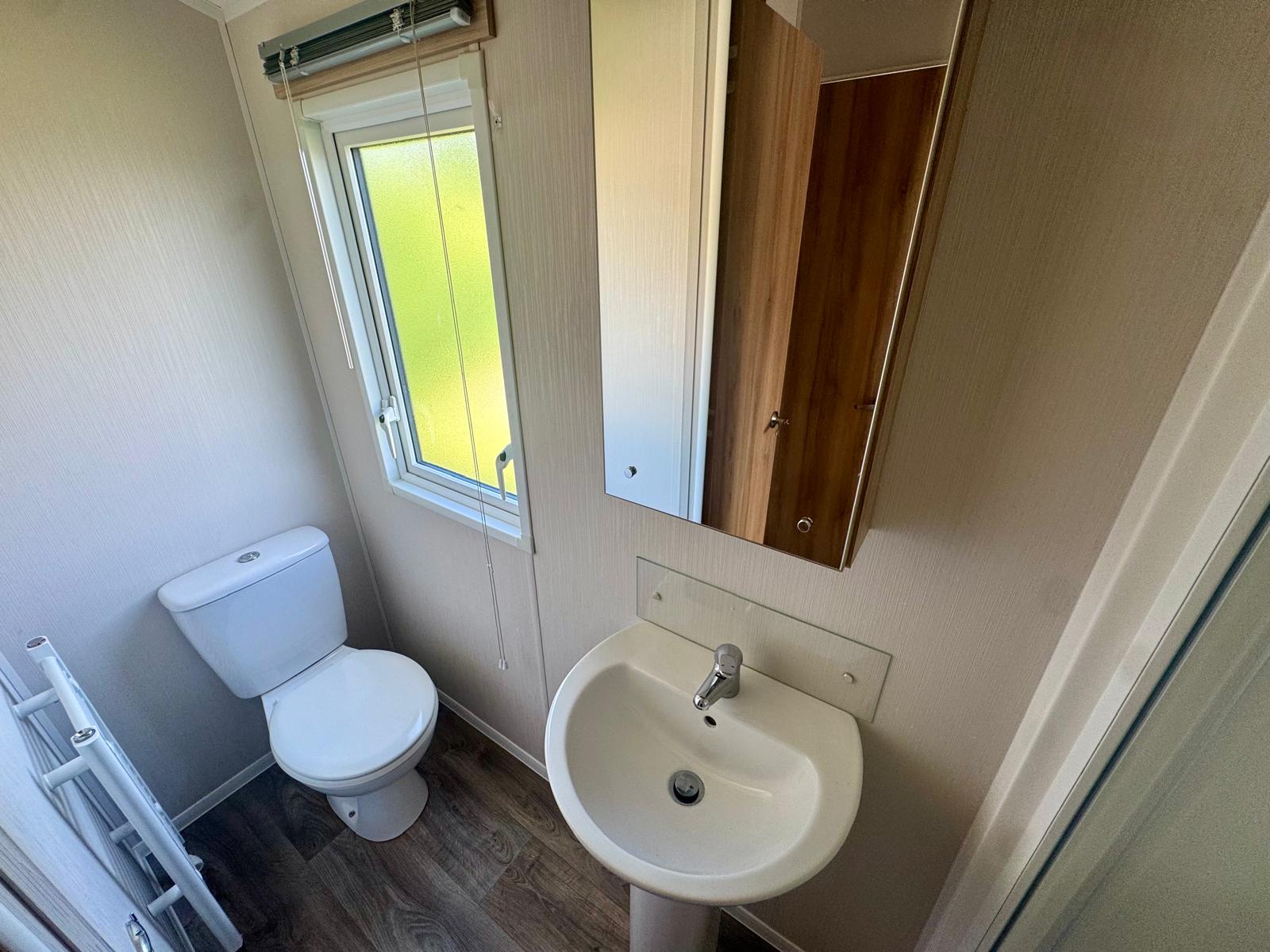 Family bathroom in the Willerby Manor 2023 caravan at Windy Harbour Holiday Park