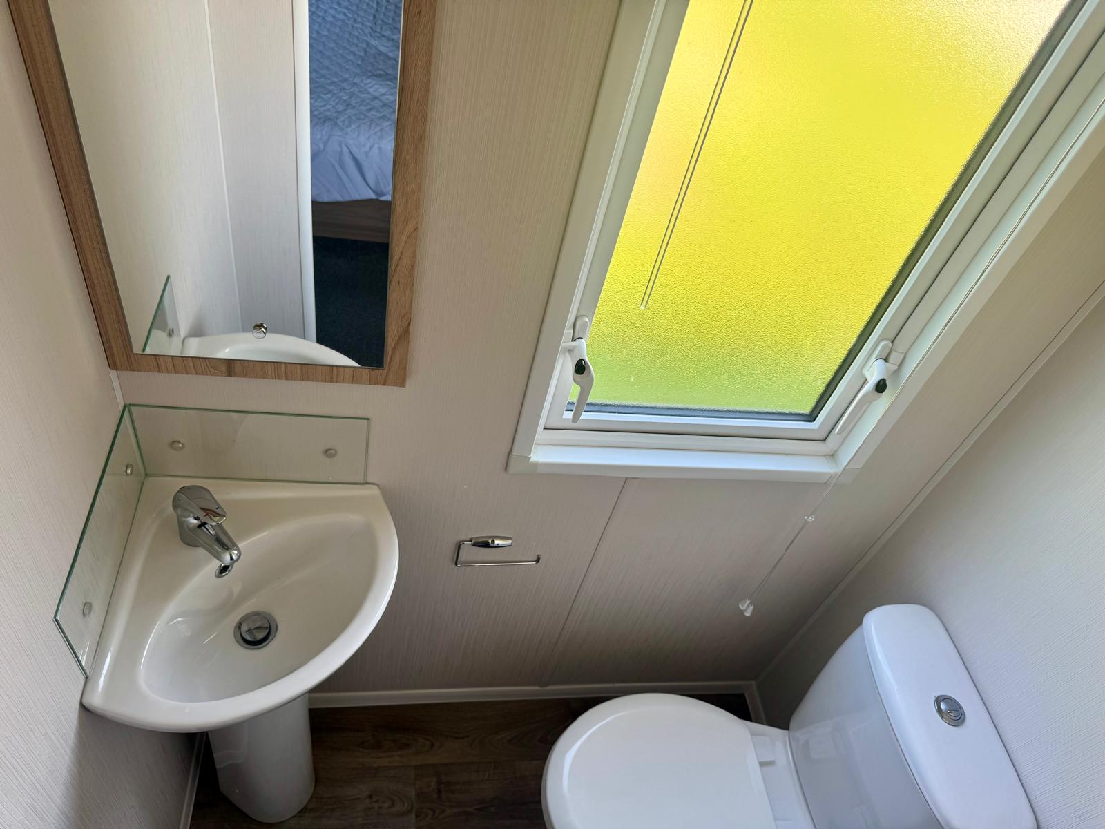 Ensuite bathroom in the Willerby Manor 2023 caravan at Windy Harbour Holiday Park