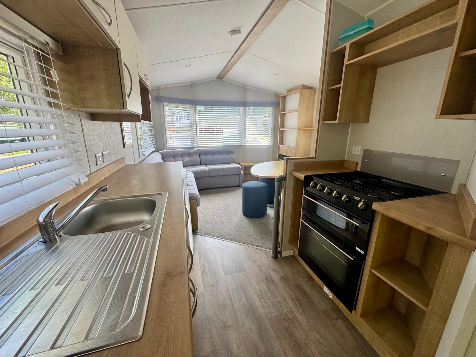 Kitchen in the Willerby Ashurst 2020 caravan at Black Beck Holiday Park