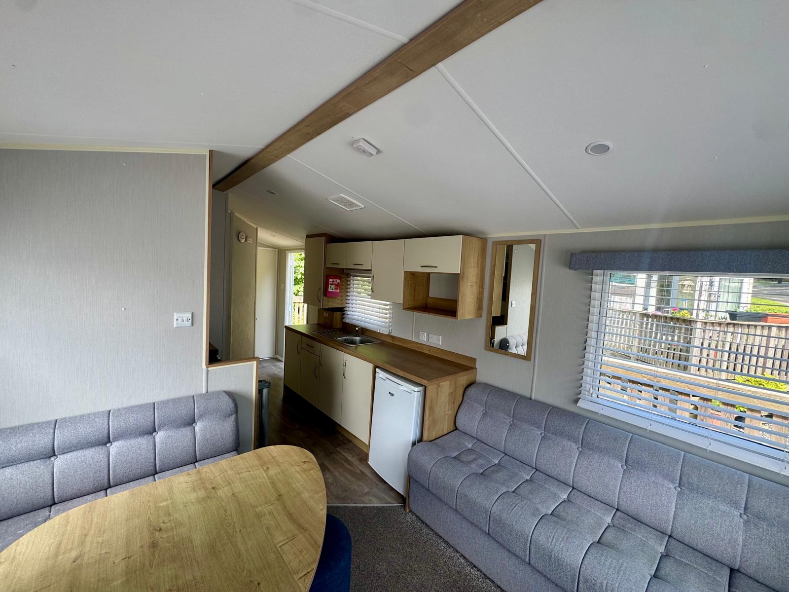 Living room area in the Willerby Ashurst 2020 caravan at Black Beck Holiday Park