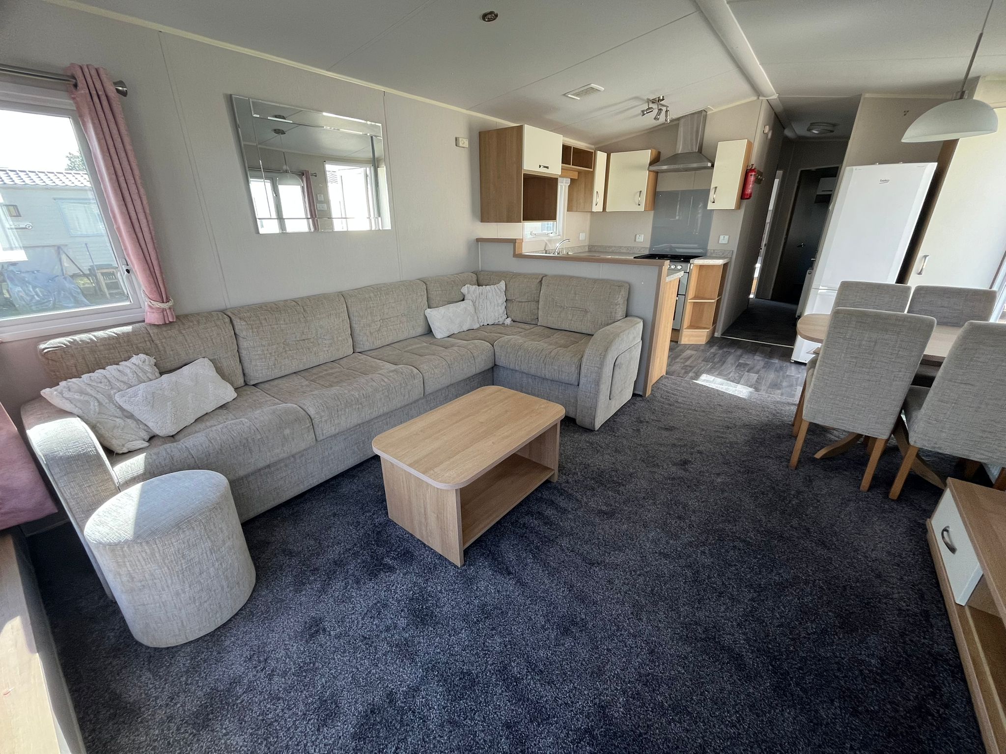 L Shaped sofa in the lounge area of the Willerby Sierra