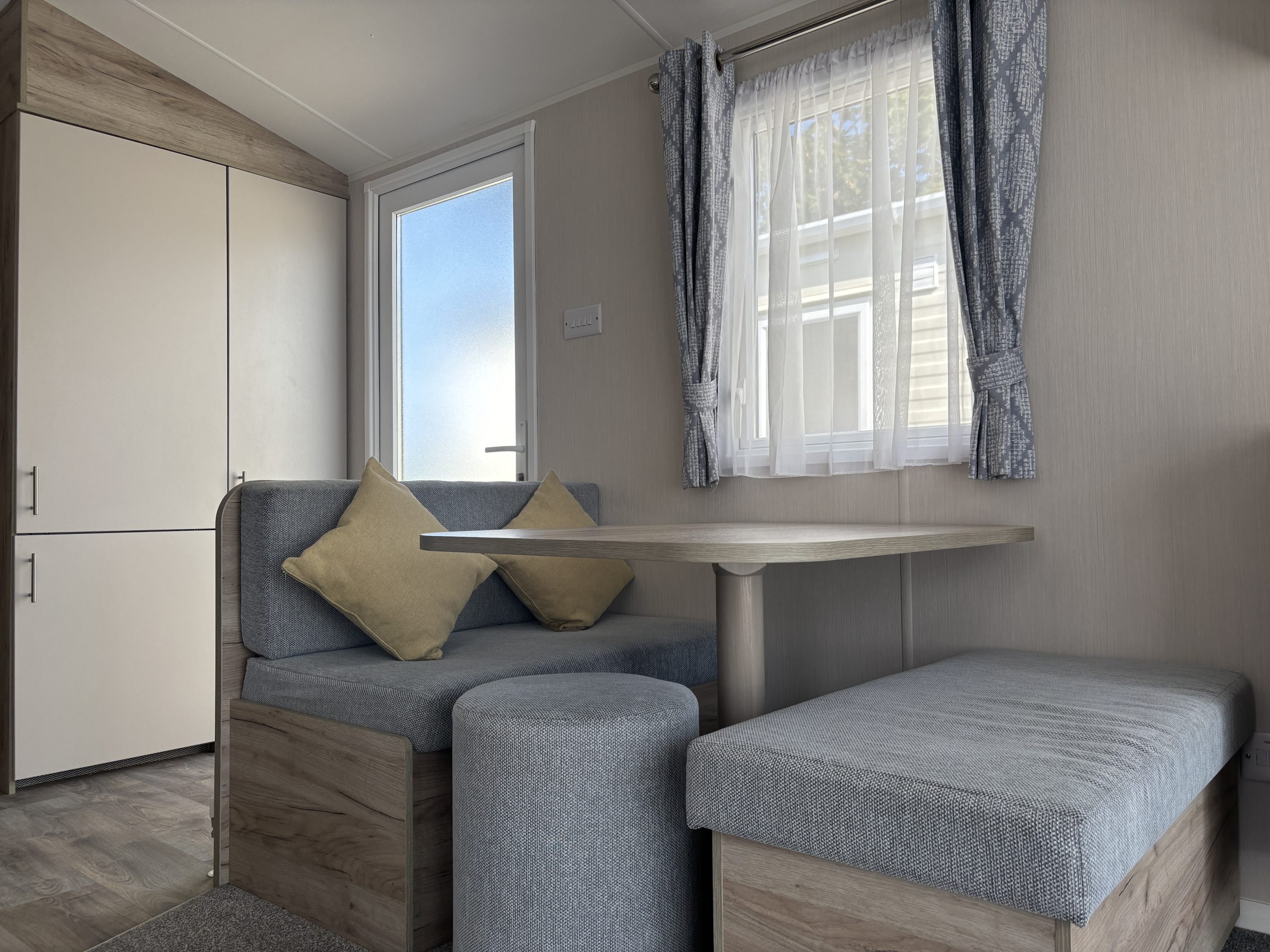 Dining area in the Willerby Linwood 2022 caravan at Newton Hall Holiday Park