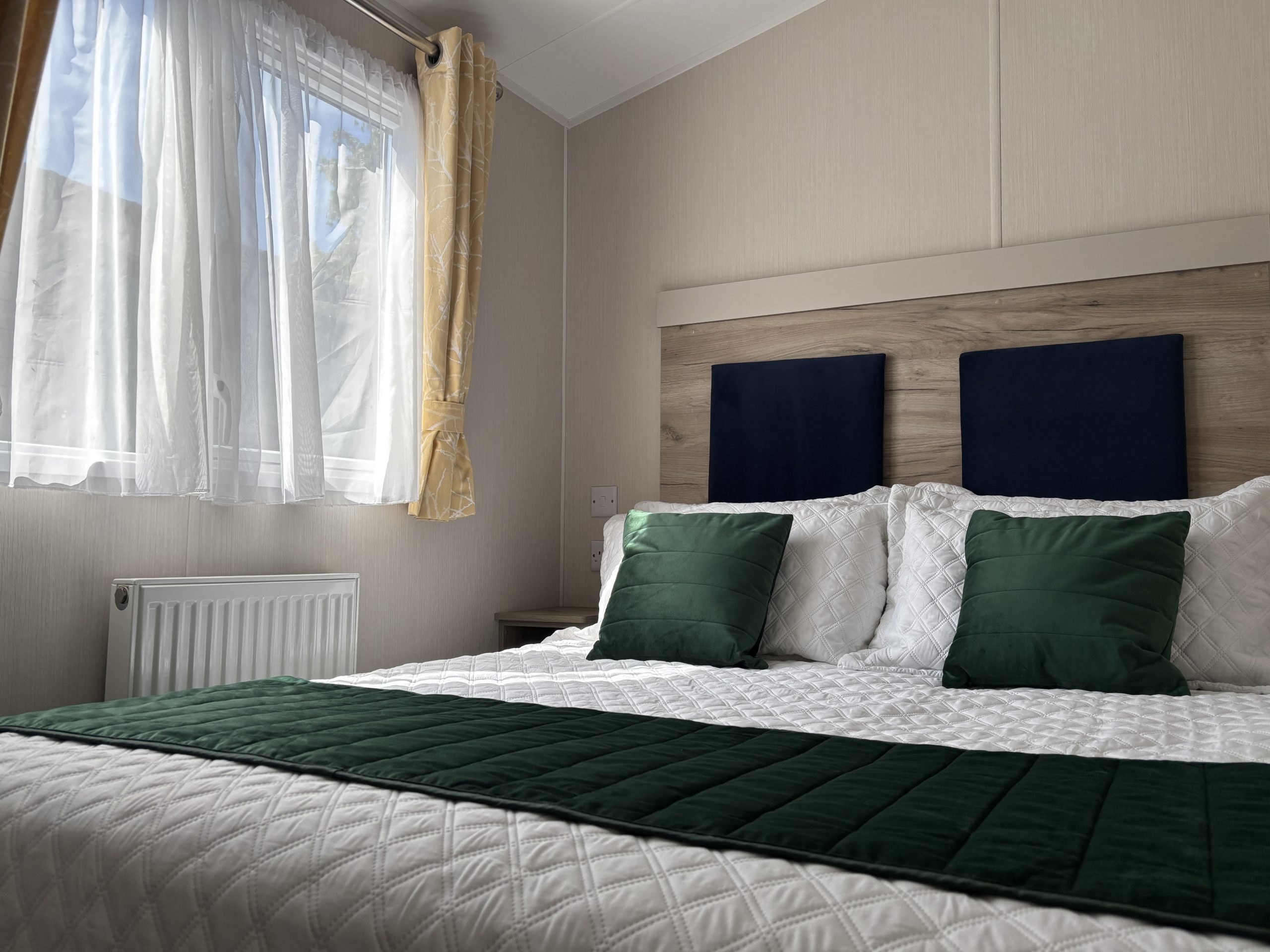 Master bedroom in the Willerby Linwood 2022 caravan at Newton Hall Holiday Park