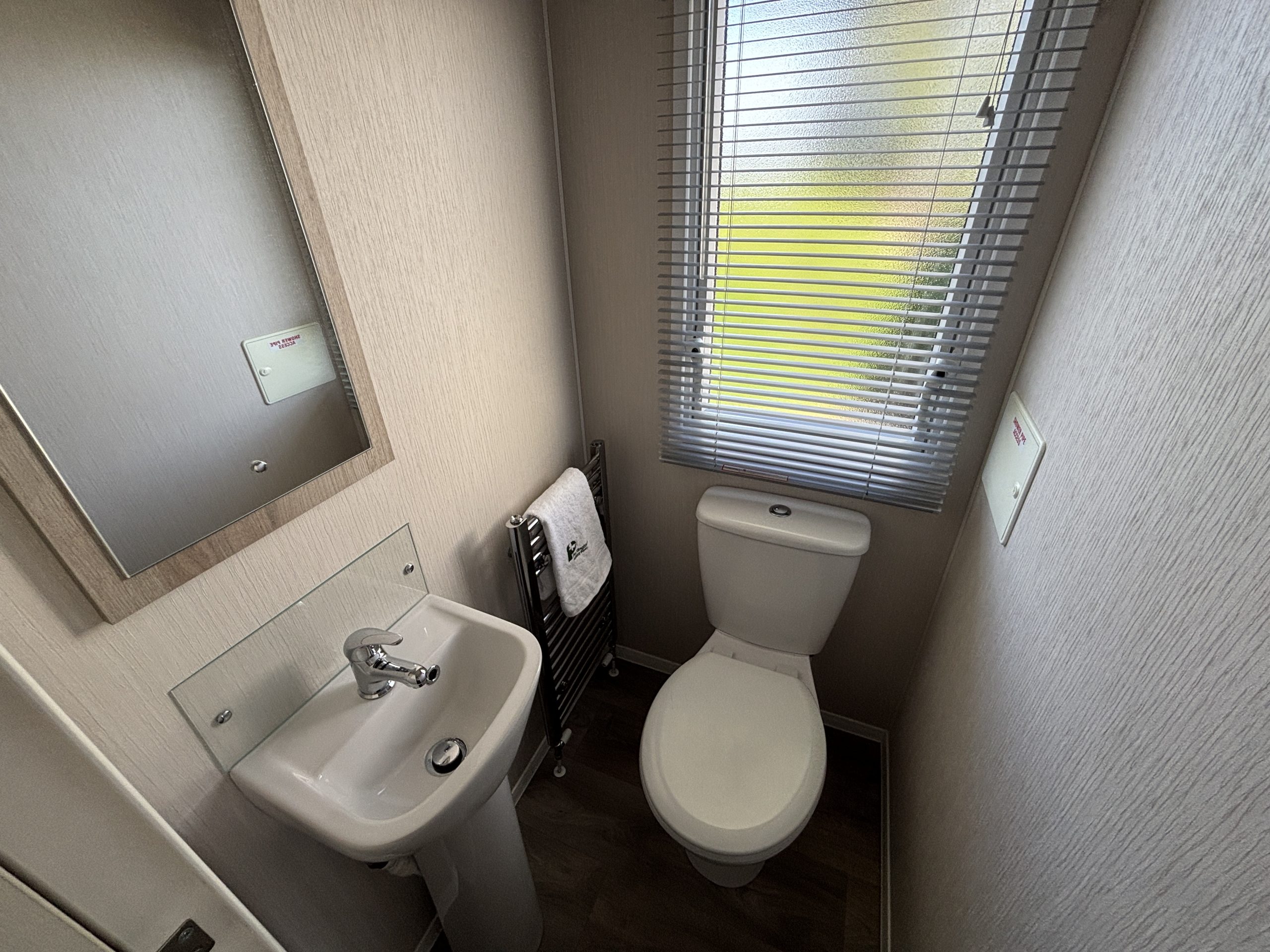 Master bedroom ensuite in the Willerby Linwood 2022 caravan at Newton Hall Holiday Park