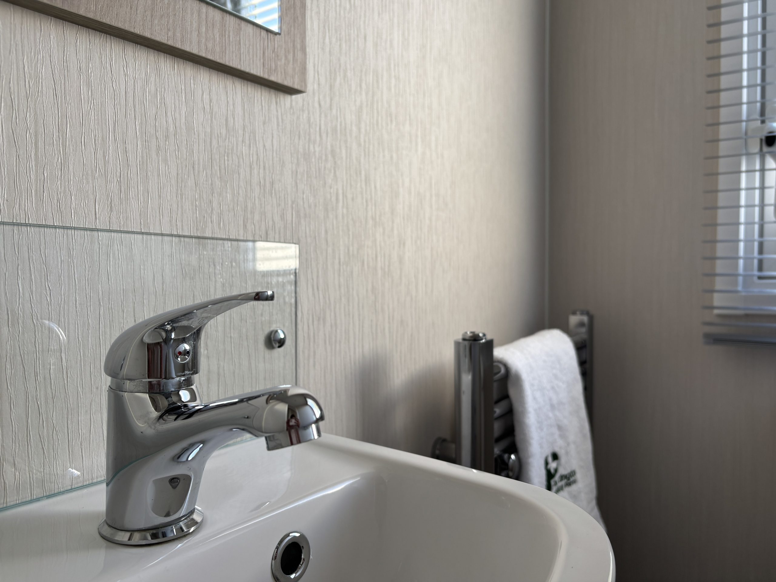 Master bedroom ensuite in the Willerby Linwood 2022 caravan at Newton Hall Holiday Park