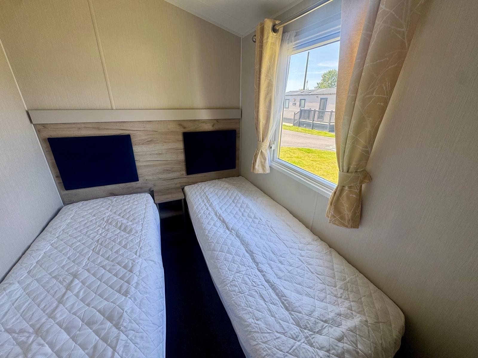 Twin bedroom in Willerby Linwood 2022 caravan at Windy Harbour Holiday Park