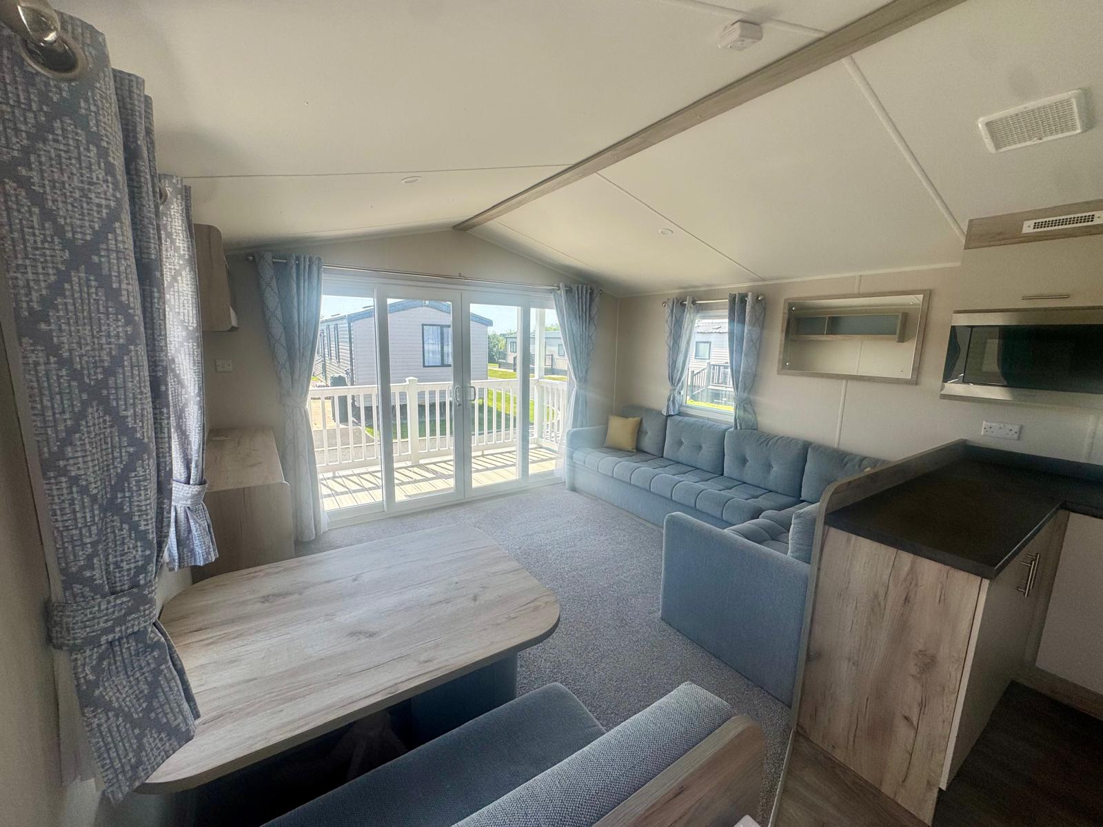 Living area in the Willerby Linwood 2022 caravan at Windy Harbour holiday Park