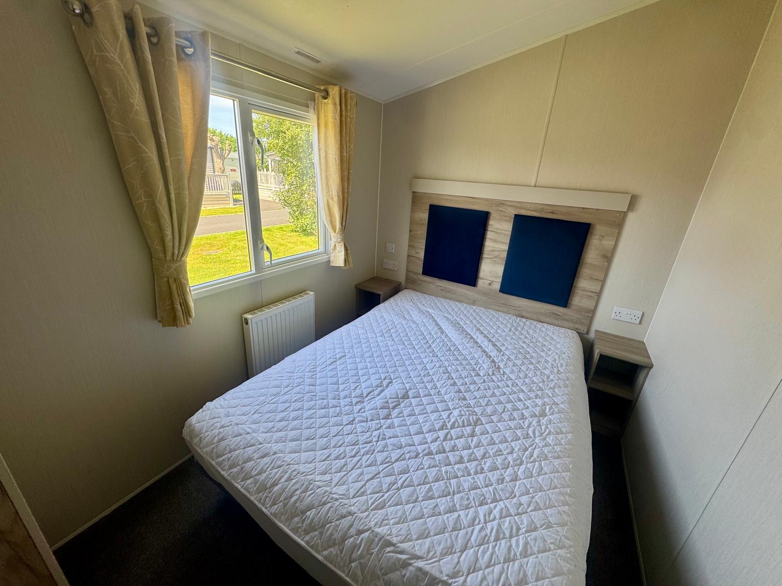 Master bedroom in Willerby Linwood 2022 caravan at Windy Harbour Holiday Park