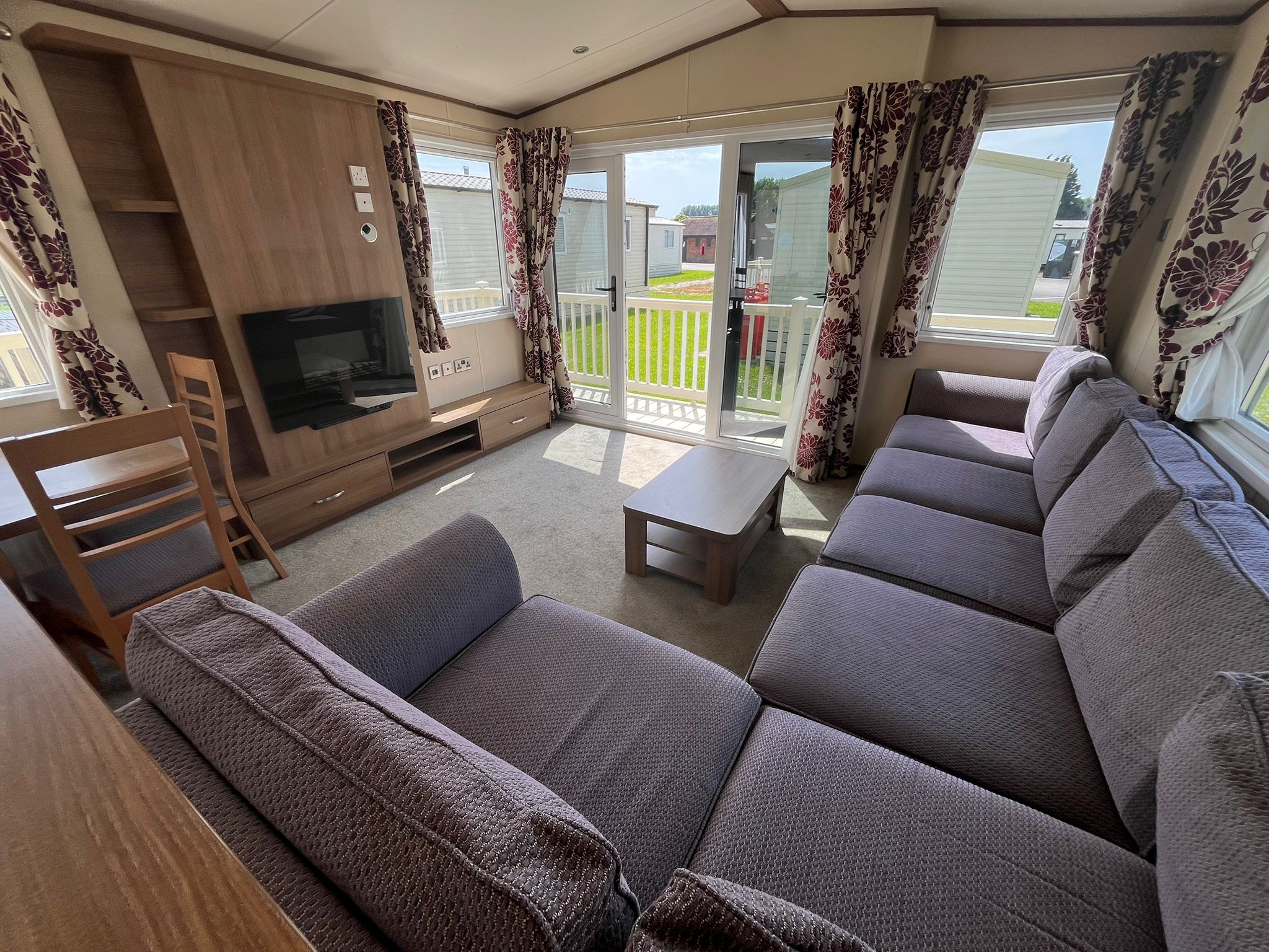 Lounge area in the Willerby Ashcroft 2015 caravan at Windy Harbour Holiday Park