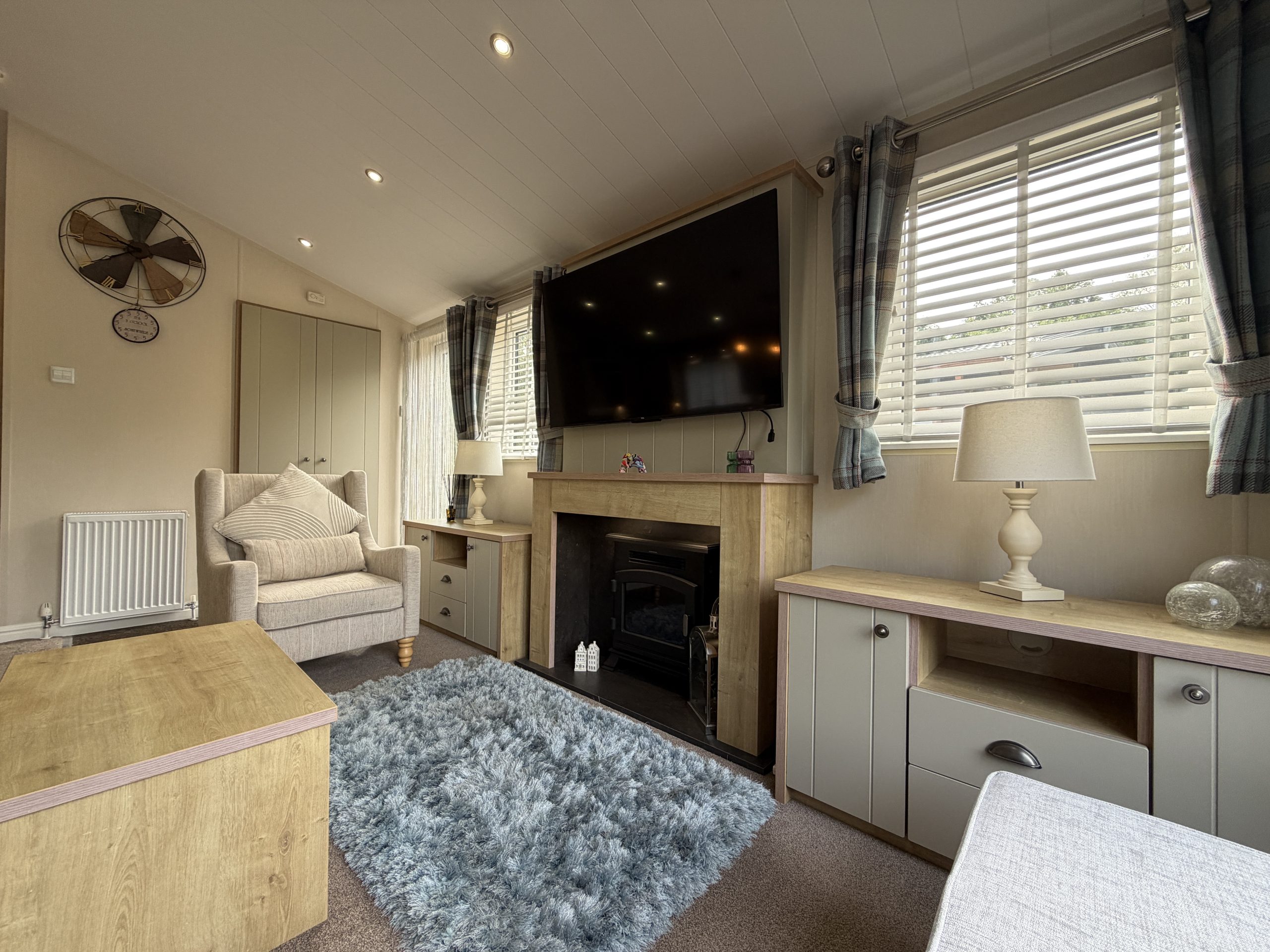 Image of the lounge in the Willerby Portland 2017 at Windy Harbour, a Partington's Holiday Park