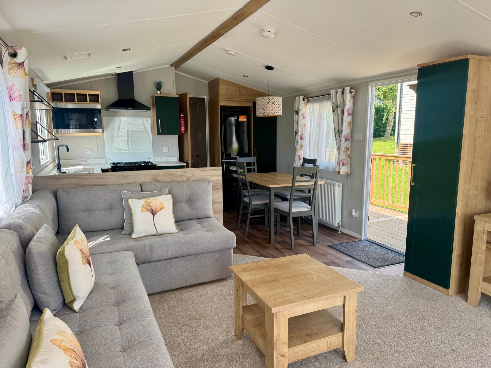 Living area in the Willerby Sierra 2023 caravan at Tarn House Holiday Park