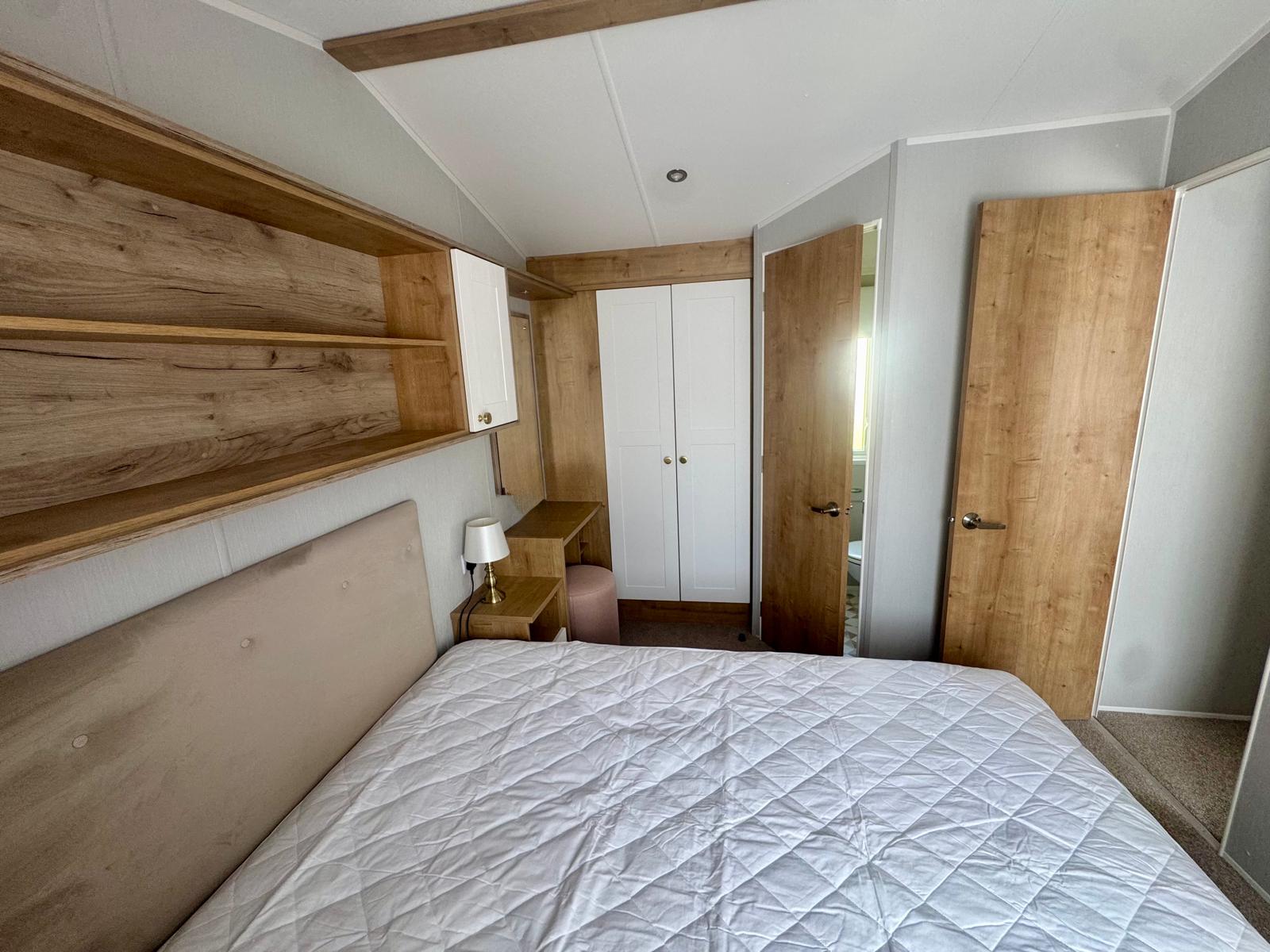 Master bedroom in the Willerby Sierra 2023 caravan at Tarn House Holiday Park