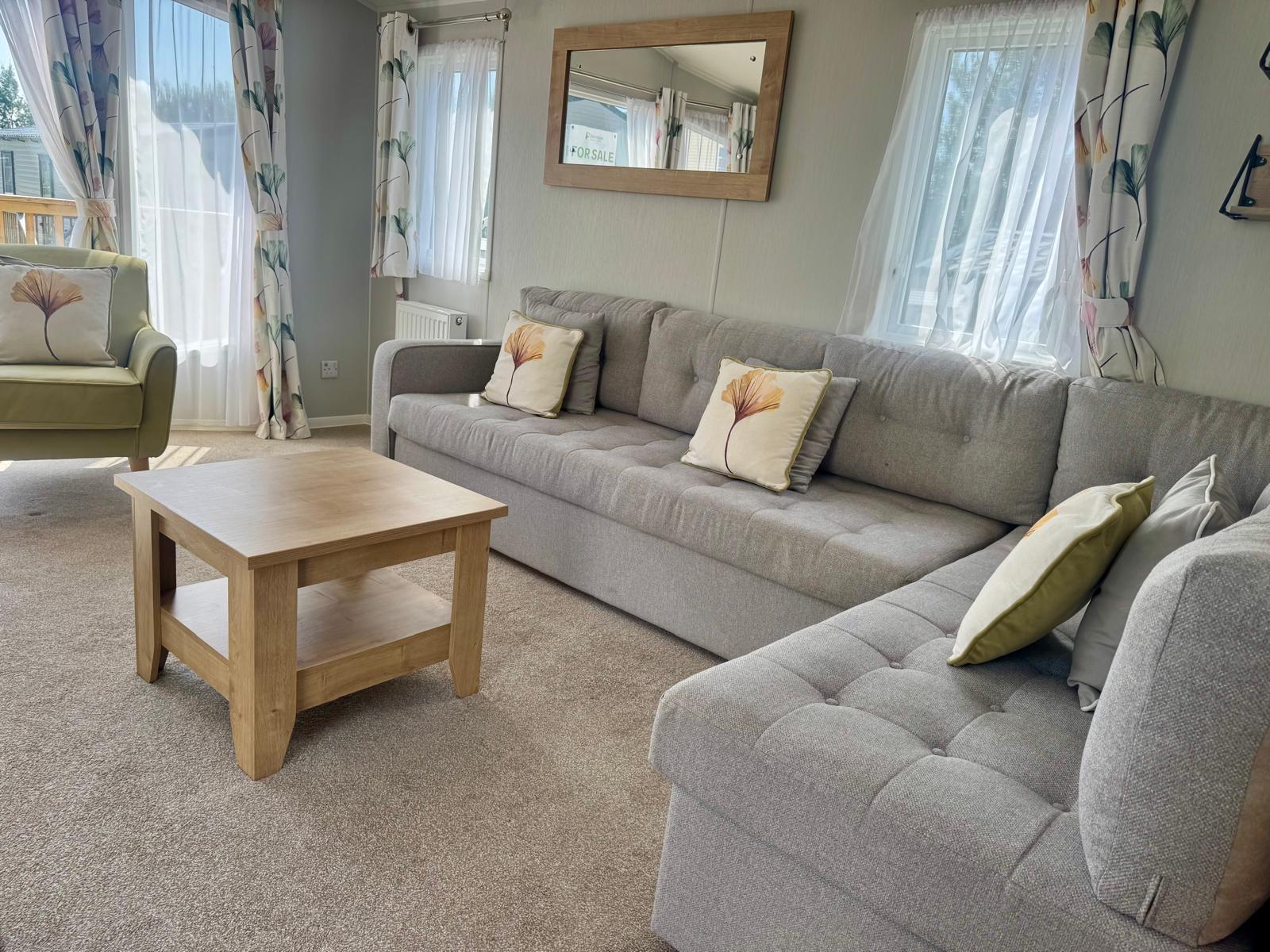 Living area in the Willerby Sierra 2023 caravan at Tarn House Holiday Park
