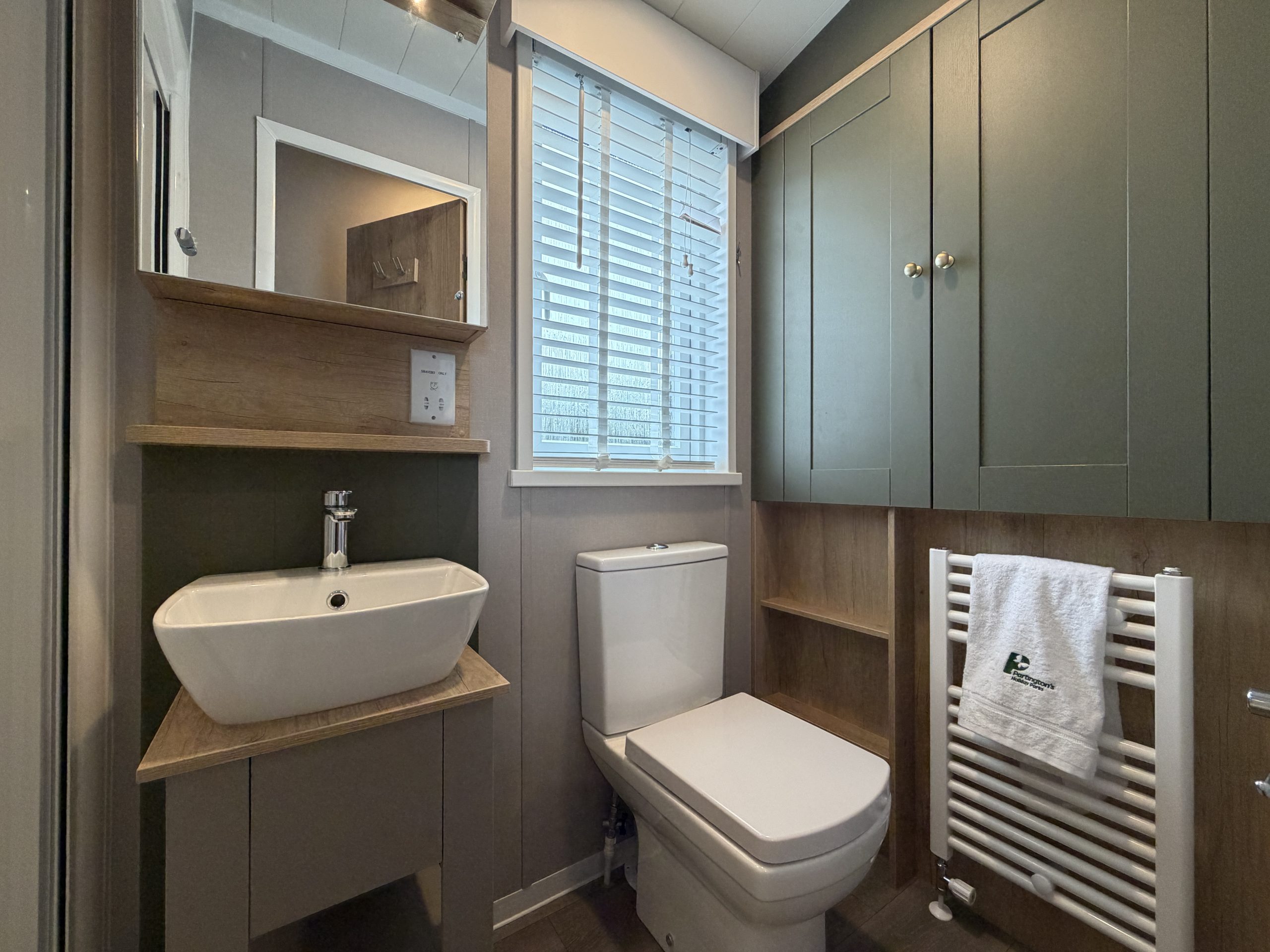 Image of the main bathroom in the Swift Vendee Lodge 2026 at Broadwater Holiday Park, Partington's