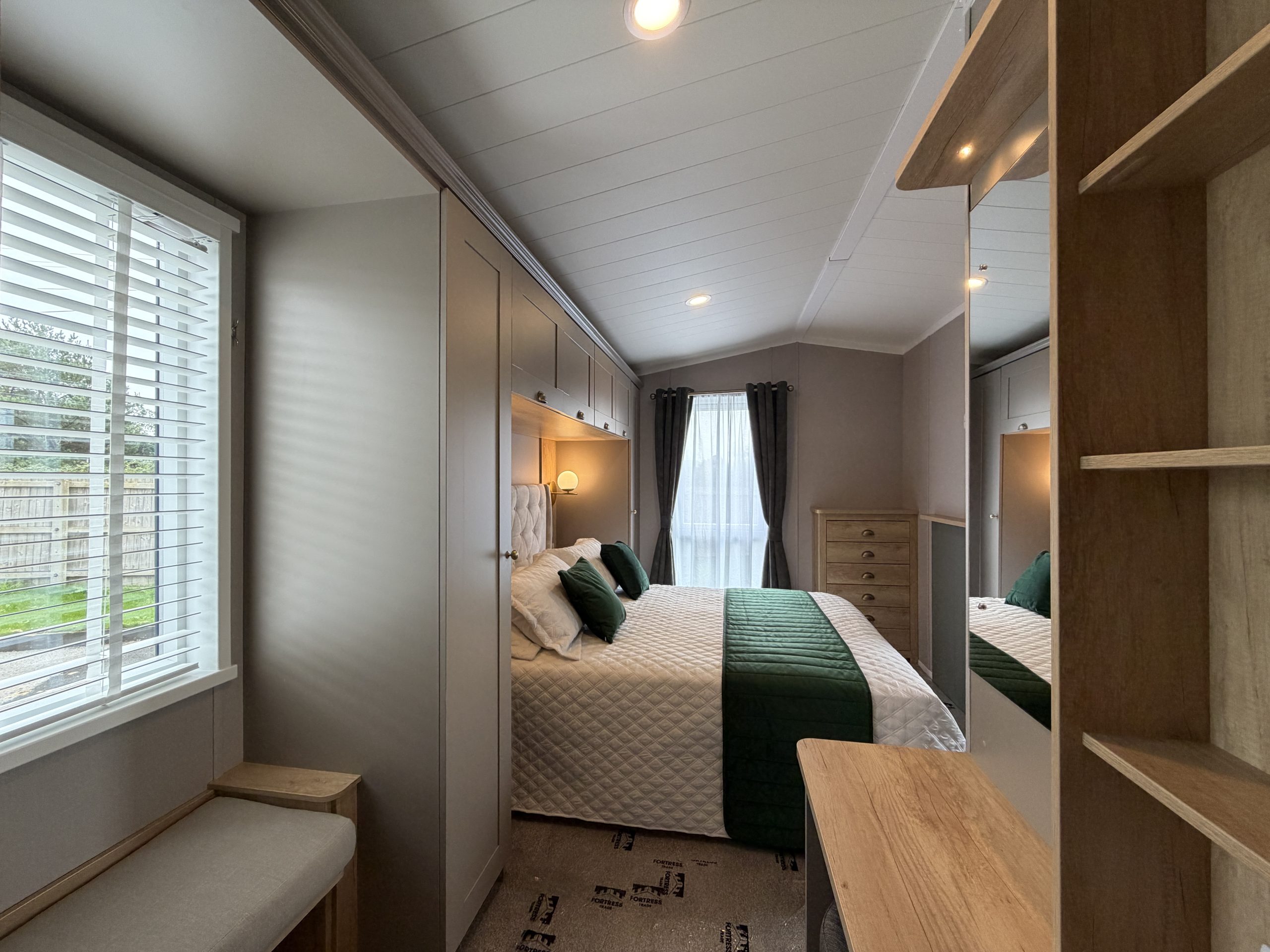 Image of the Master bedroom in the Swift Vendee Lodge 2026 at Broadwater Holiday Park, Partington's