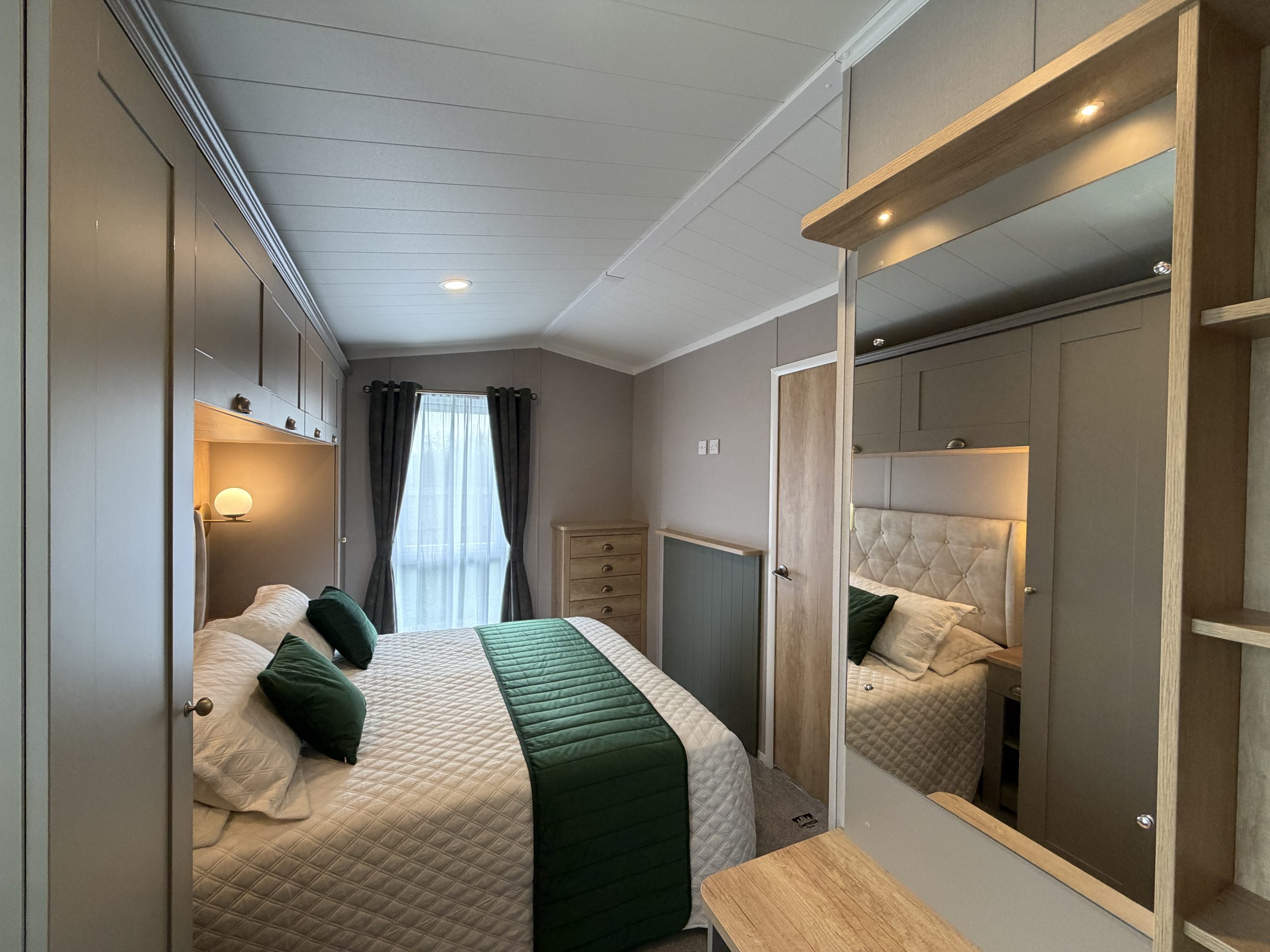 Image of the Master bedroom in the Swift Vendee Lodge 2026 at Broadwater Holiday Park, Partington's