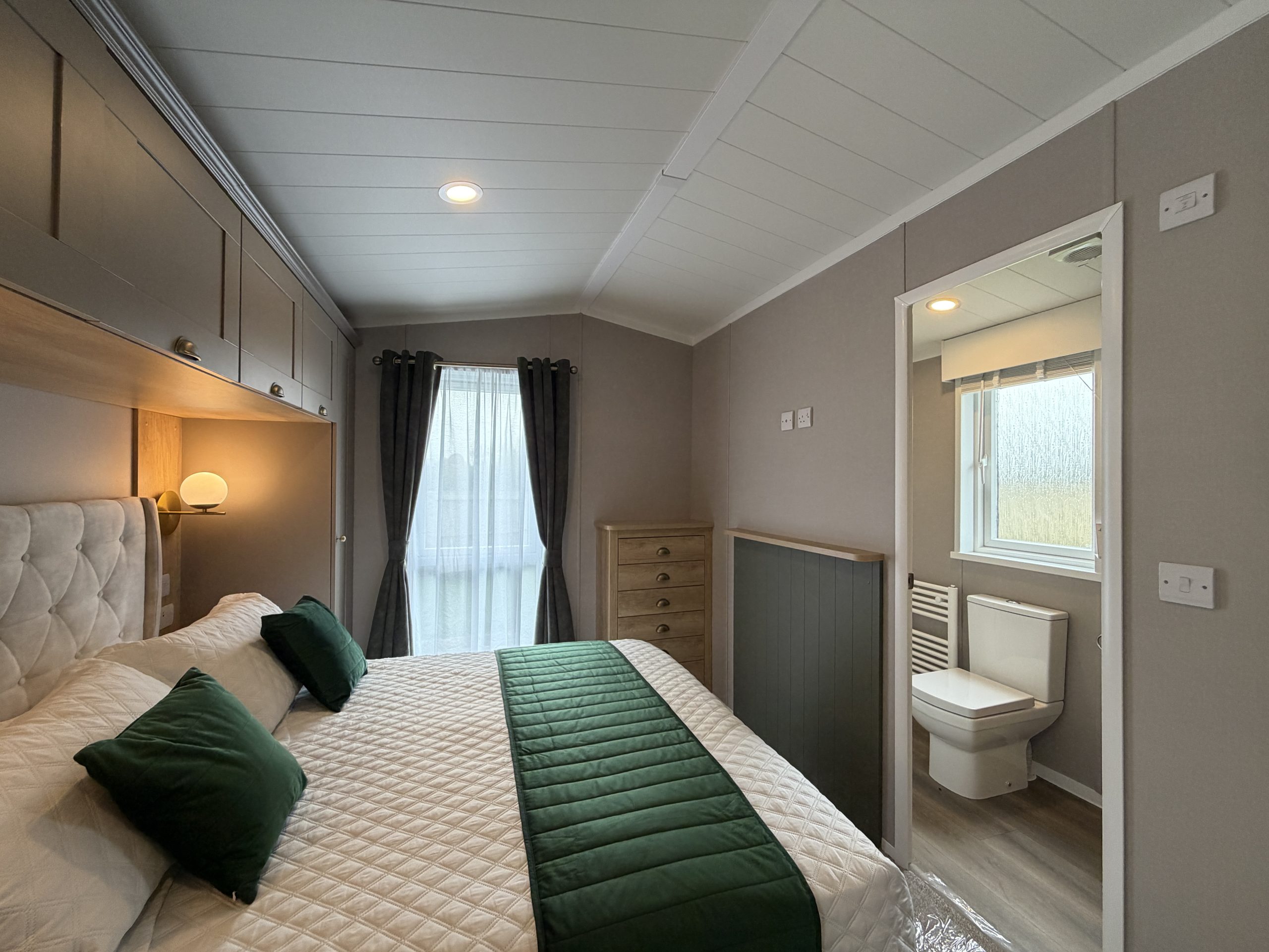 Image of the Master bedroom with ensuite in the Swift Vendee Lodge 2026 at Broadwater Holiday Park, Partington's