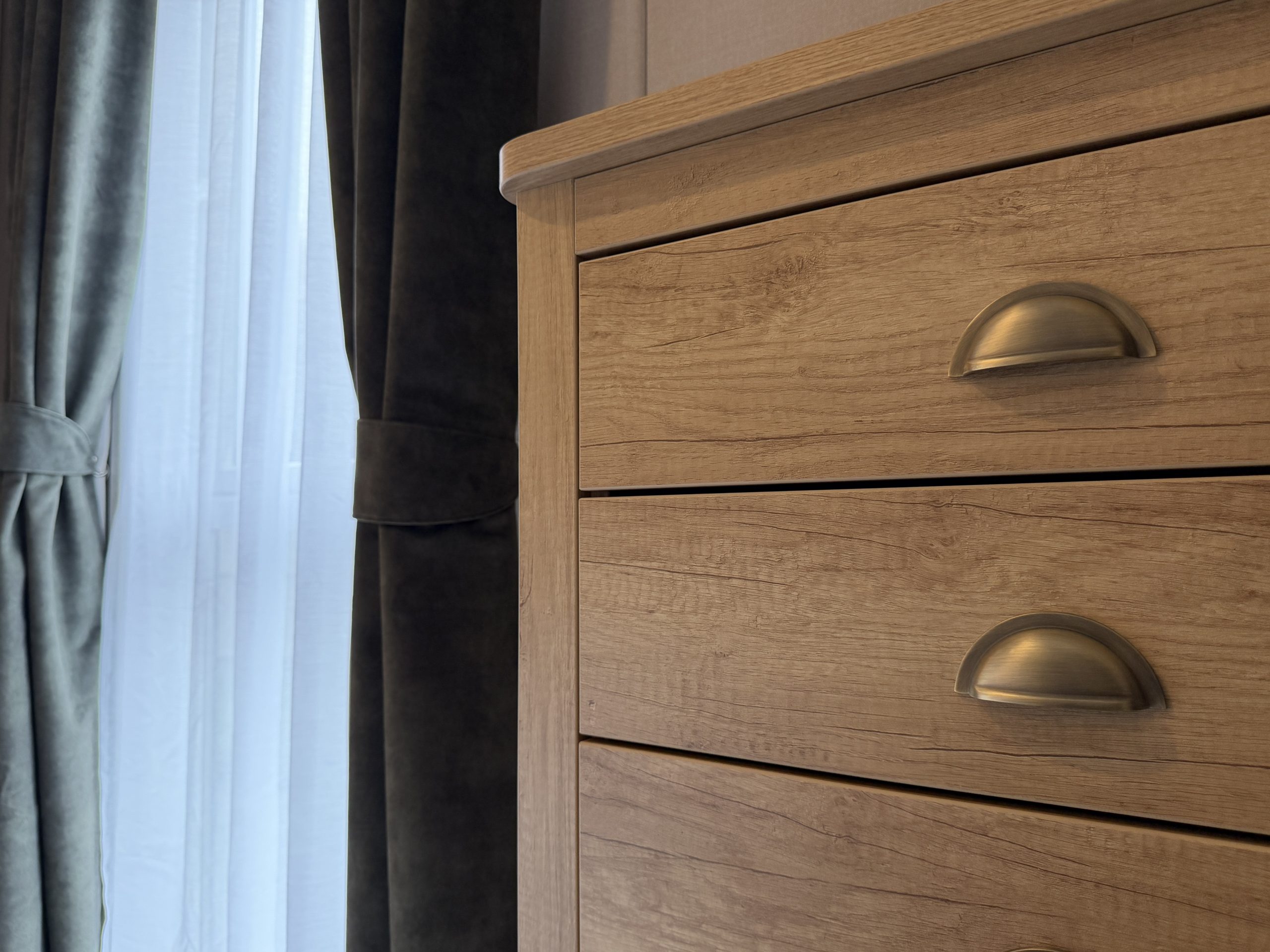 Detail image of storage found in the Master Bedroom in the Swift Vendee Lodge 2026 at Broadwater Holiday Park, Partingtons's