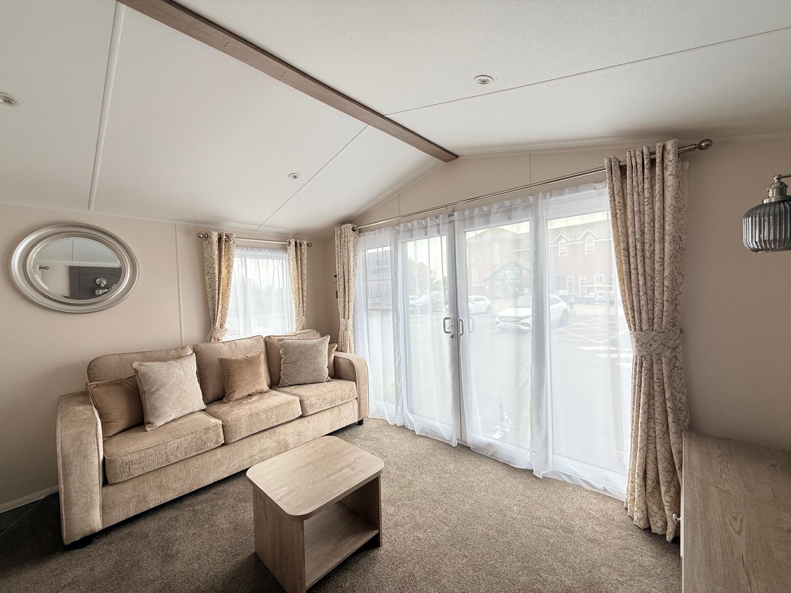 An image taken to show the full length window in the brand new Willerby Salisbury 2027. Available to buy at Newton Hall Holiday Park