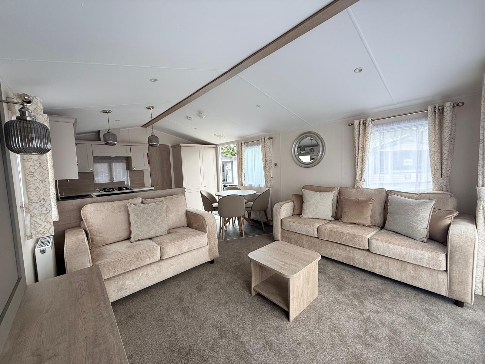 An image of the lounge area for the Willerby Salisbury 2027. Available to buy at Partington's Holiday Centres