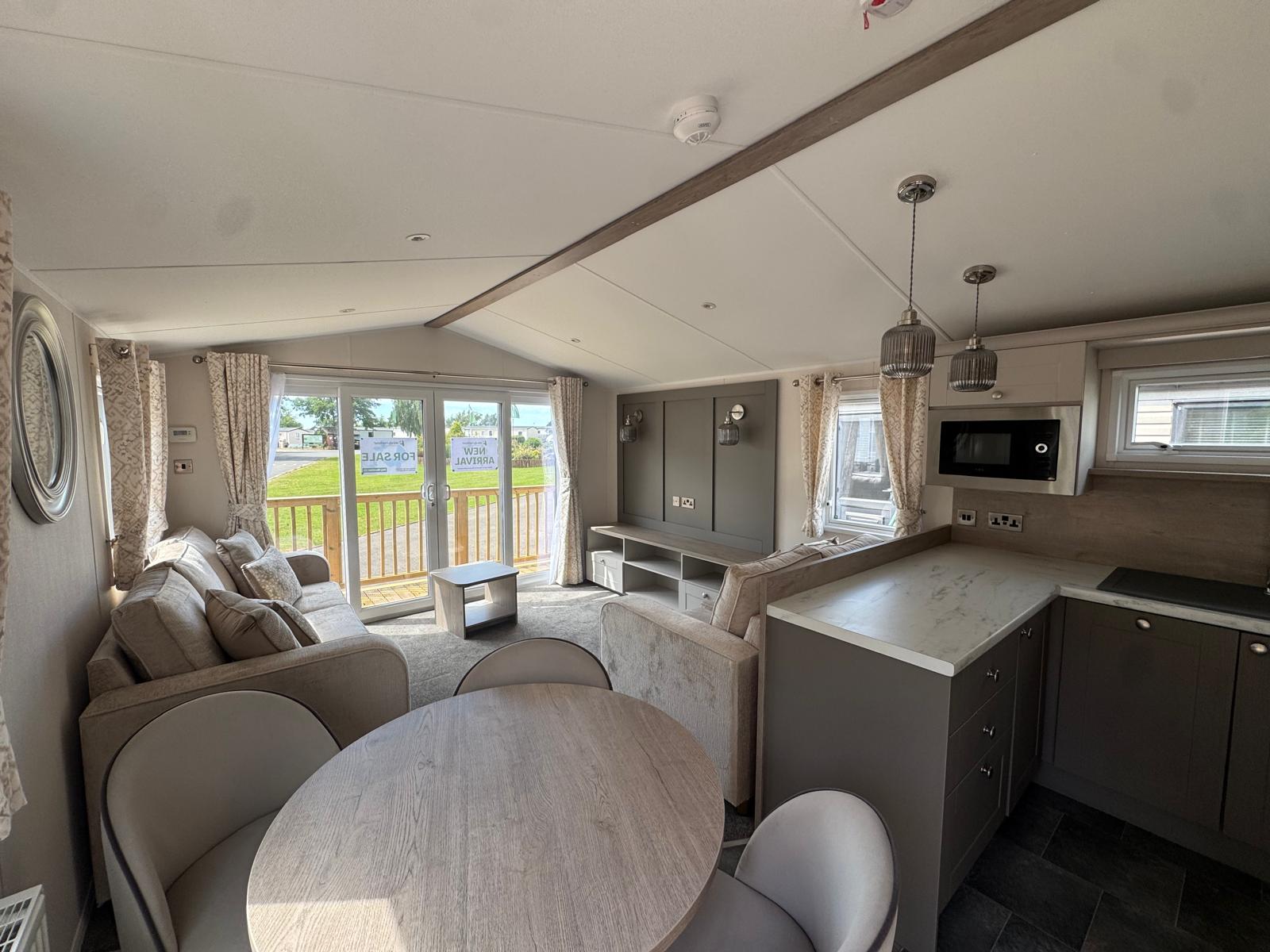 Living area in the Willerby Salisbury at Windy Harbour Holiday Park