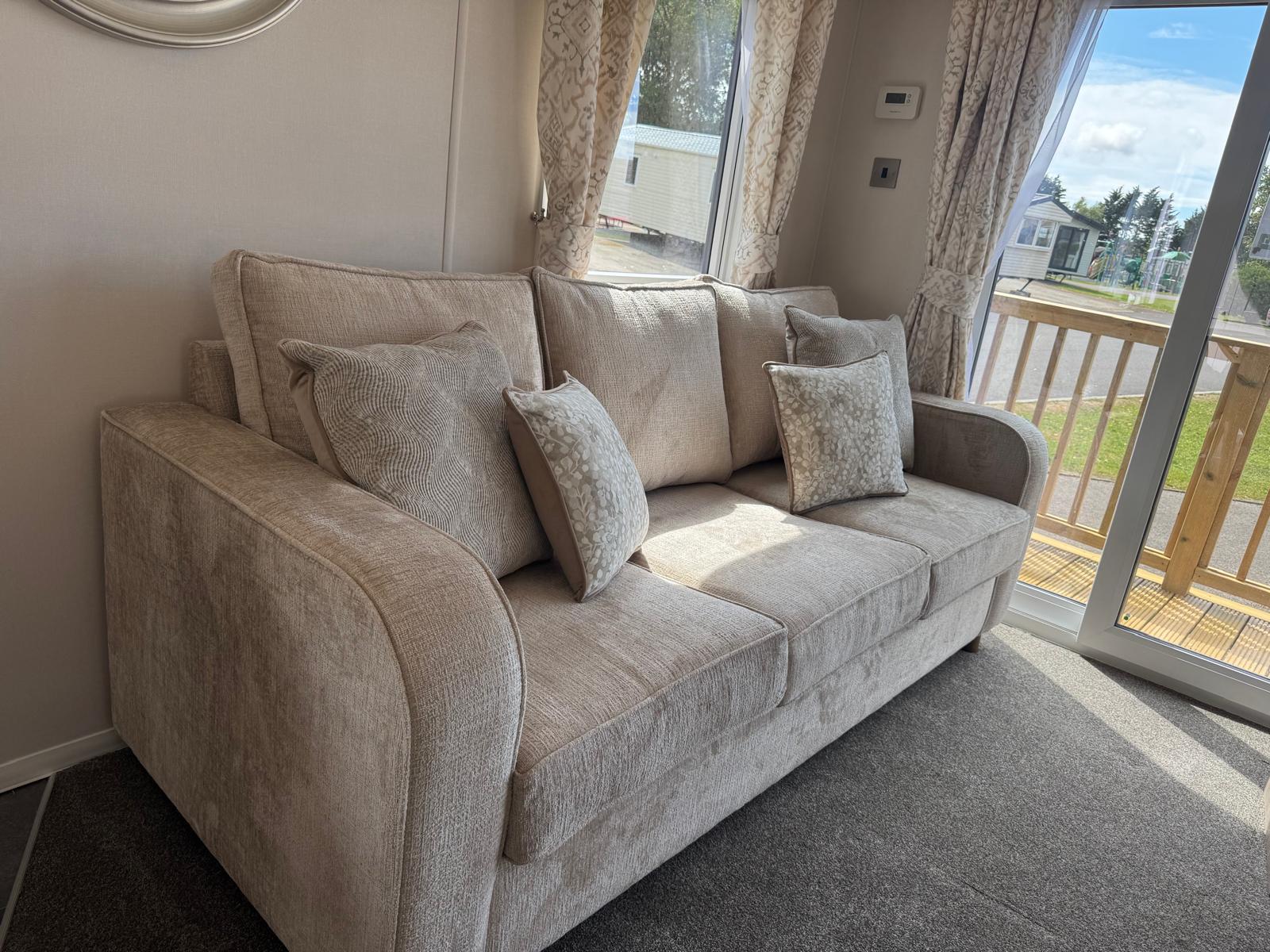Couch in the Willerby Salisbury at Windy Harbour Holiday Park