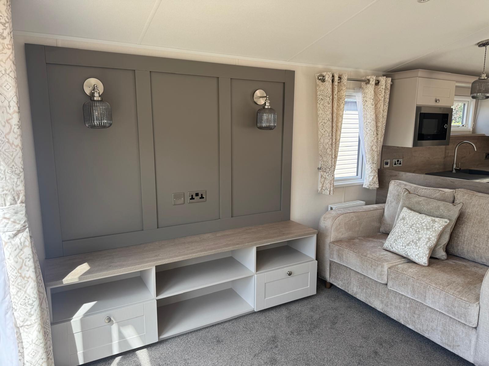 Living area in the Willerby Salisbury at Windy Harbour Holiday Park
