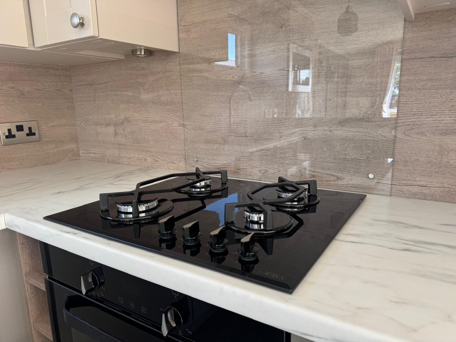 Kitchen area in the Willerby Salisbury at Windy Harbour Holiday Park