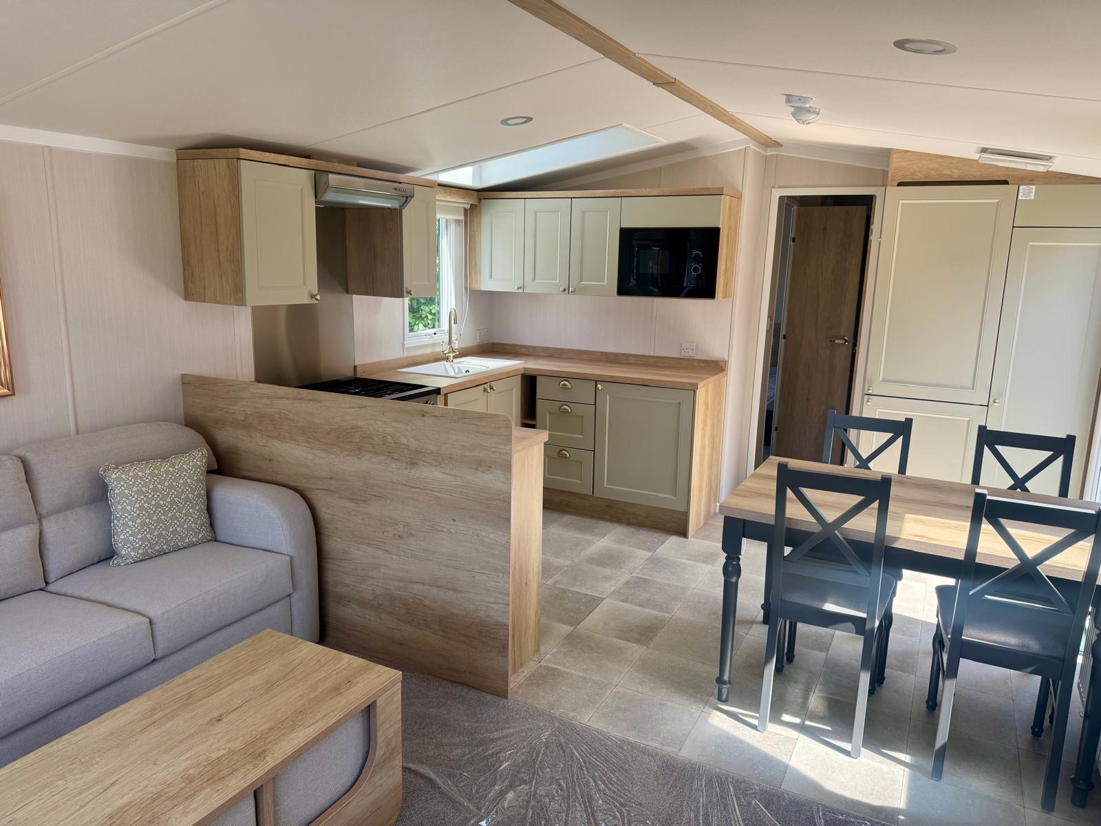 Living area in the Swift Provence 2025 caravan at Windy Harbour Holiday Park