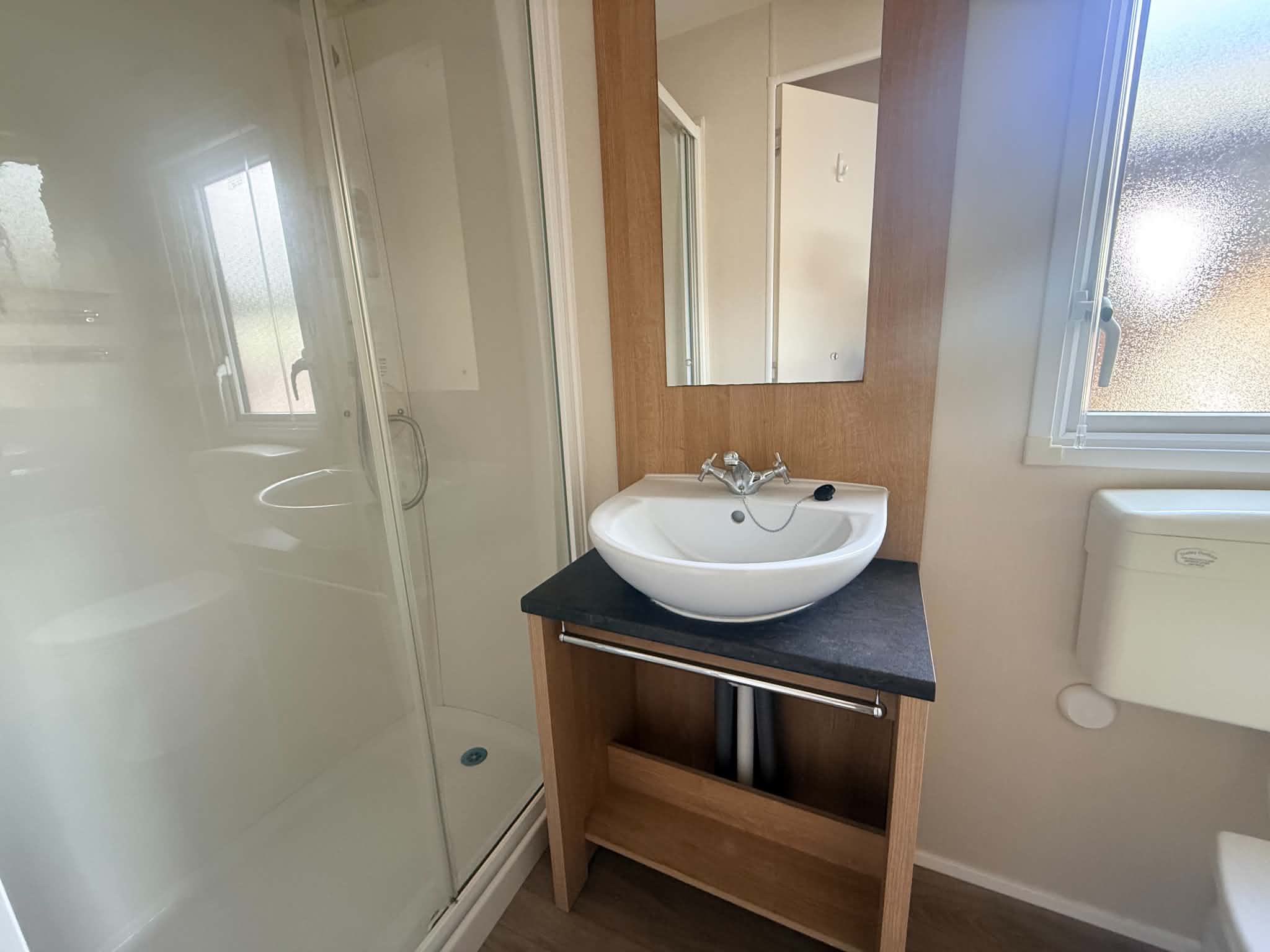 The family bathroom with large shower in the Willerby Mistral 2017